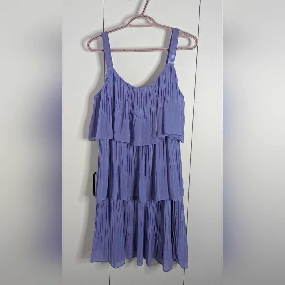 LAURA Lavender Layered Tiered Strappy Midi Dress Size 14